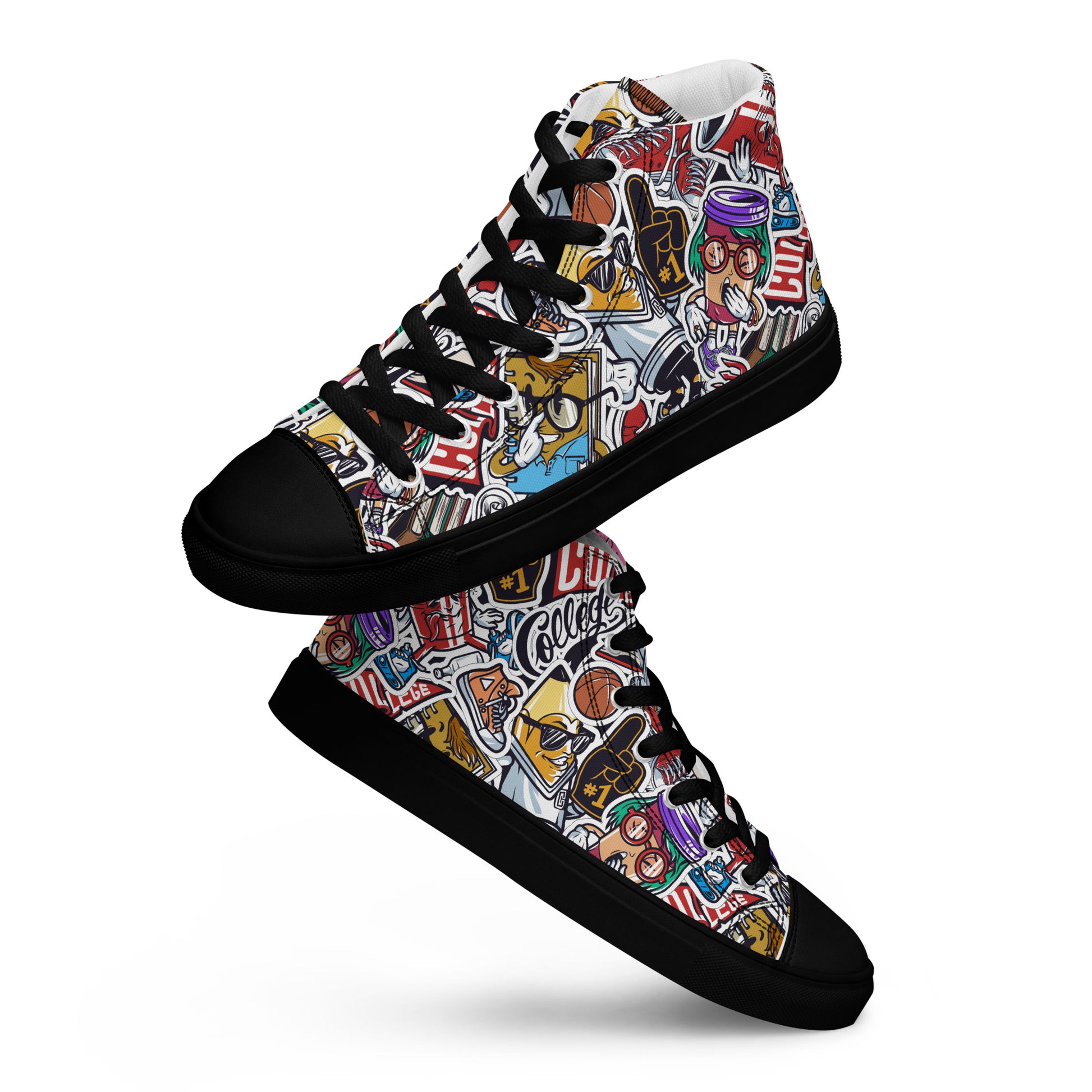 Funky College Graffiti Print High Tops - LucyKay store