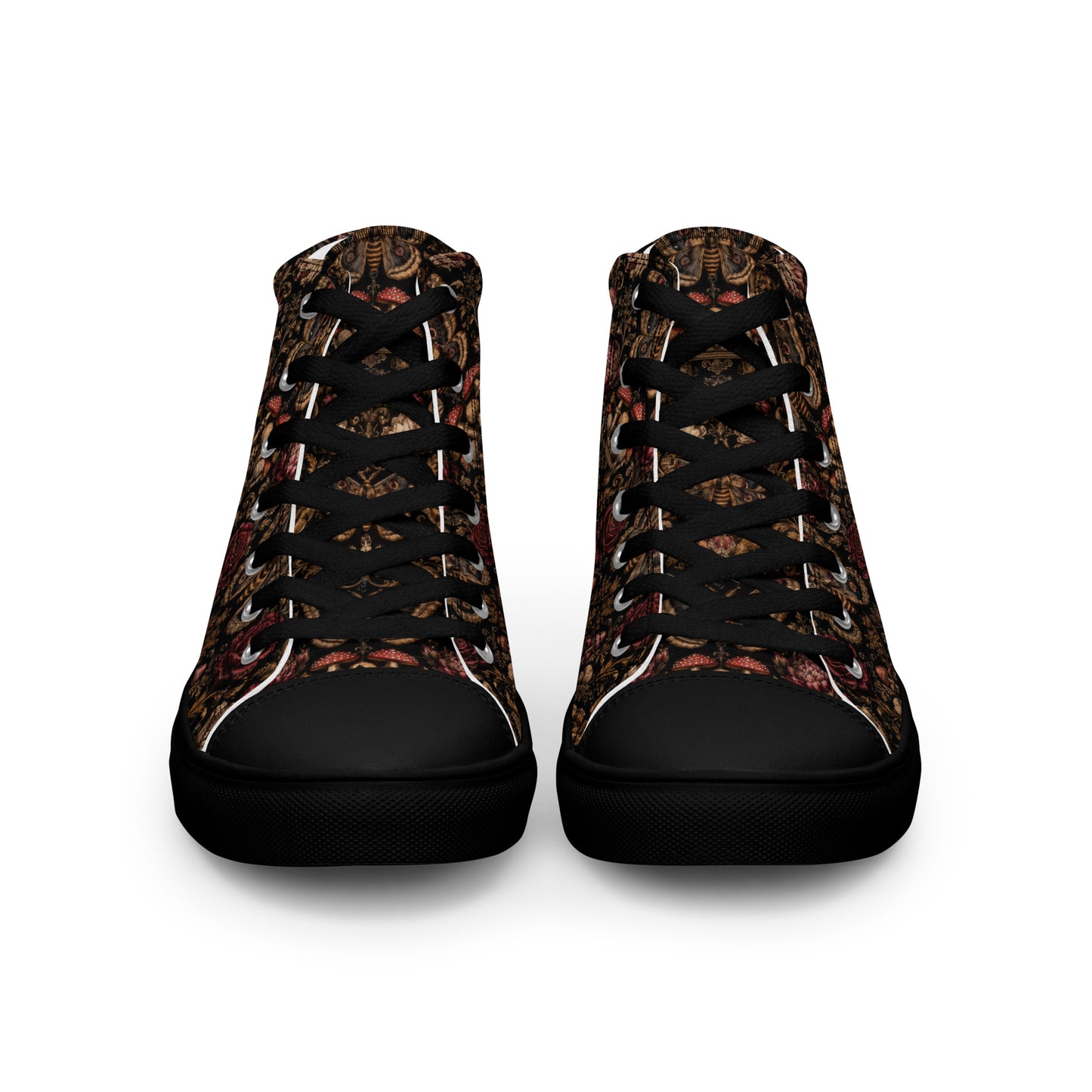 Dark Romantic High Top Canvas Shoes – Gothic Floral