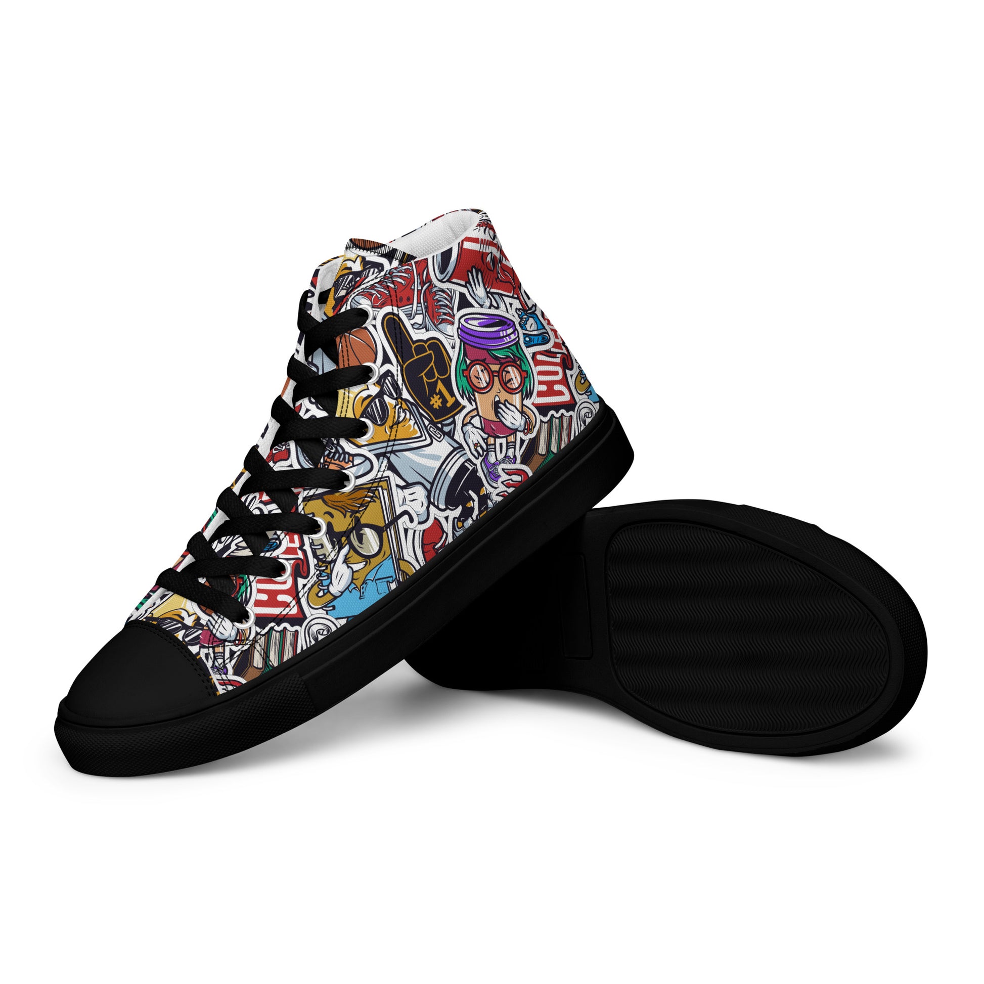 Funky College Graffiti Print High Tops - LucyKay store