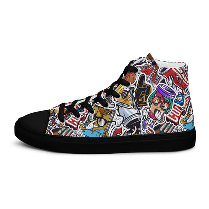Funky College Graffiti Print High Tops - LucyKay store