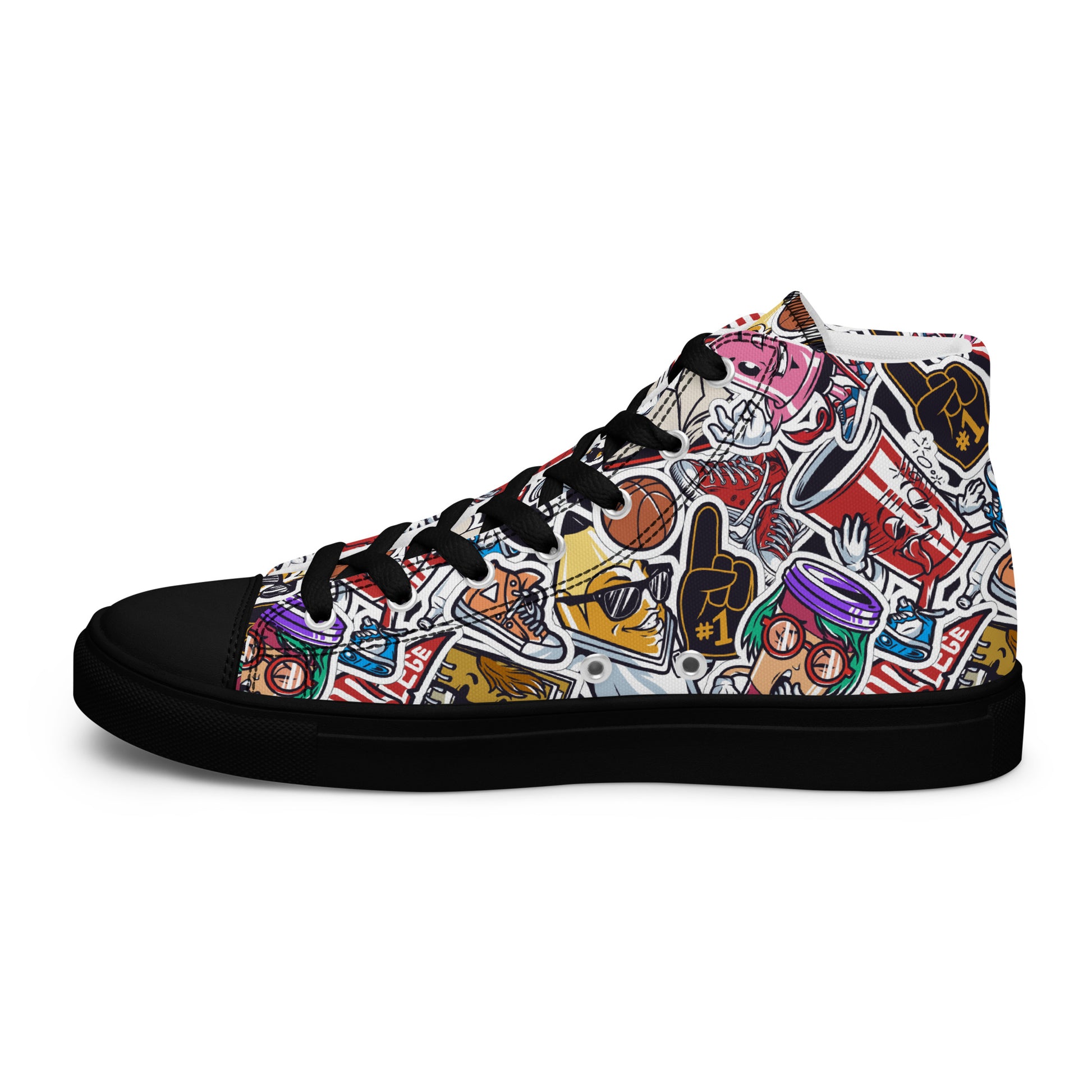 Funky College Graffiti Print High Tops - LucyKay store