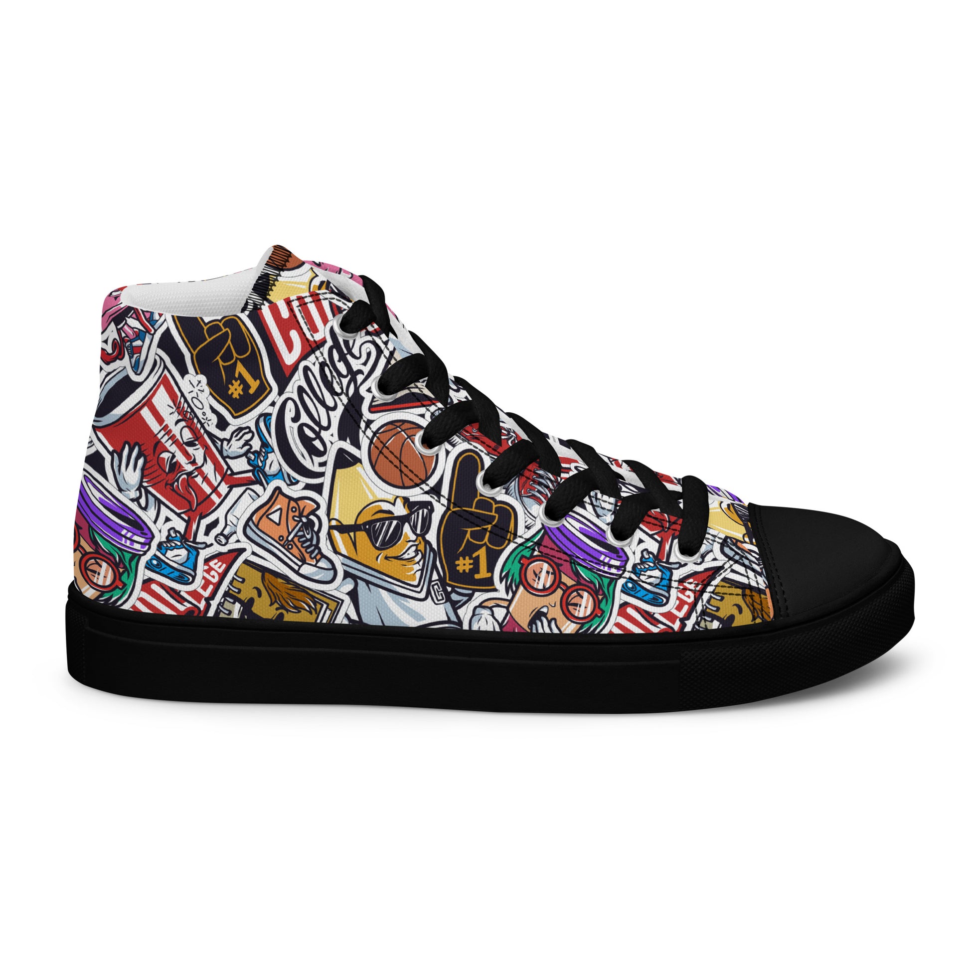 Funky College Graffiti Print High Tops - LucyKay store