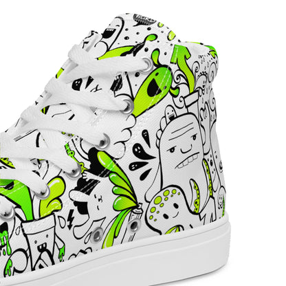 Women’s high top canvas shoes - Doodles - LucyKay store