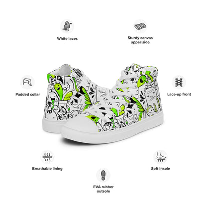 Women’s high top canvas shoes - Doodles - LucyKay store