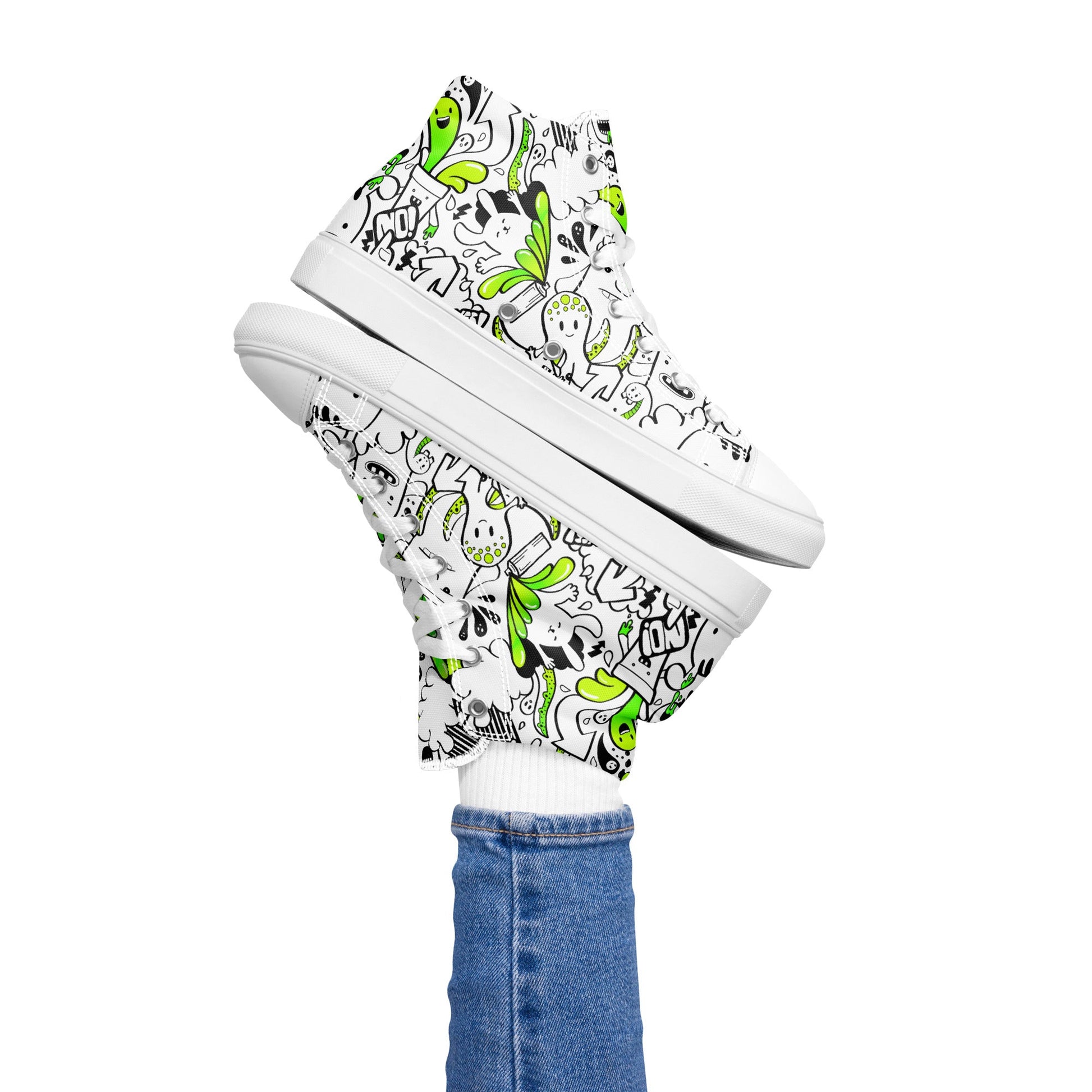 Women’s high top canvas shoes - Doodles - LucyKay store