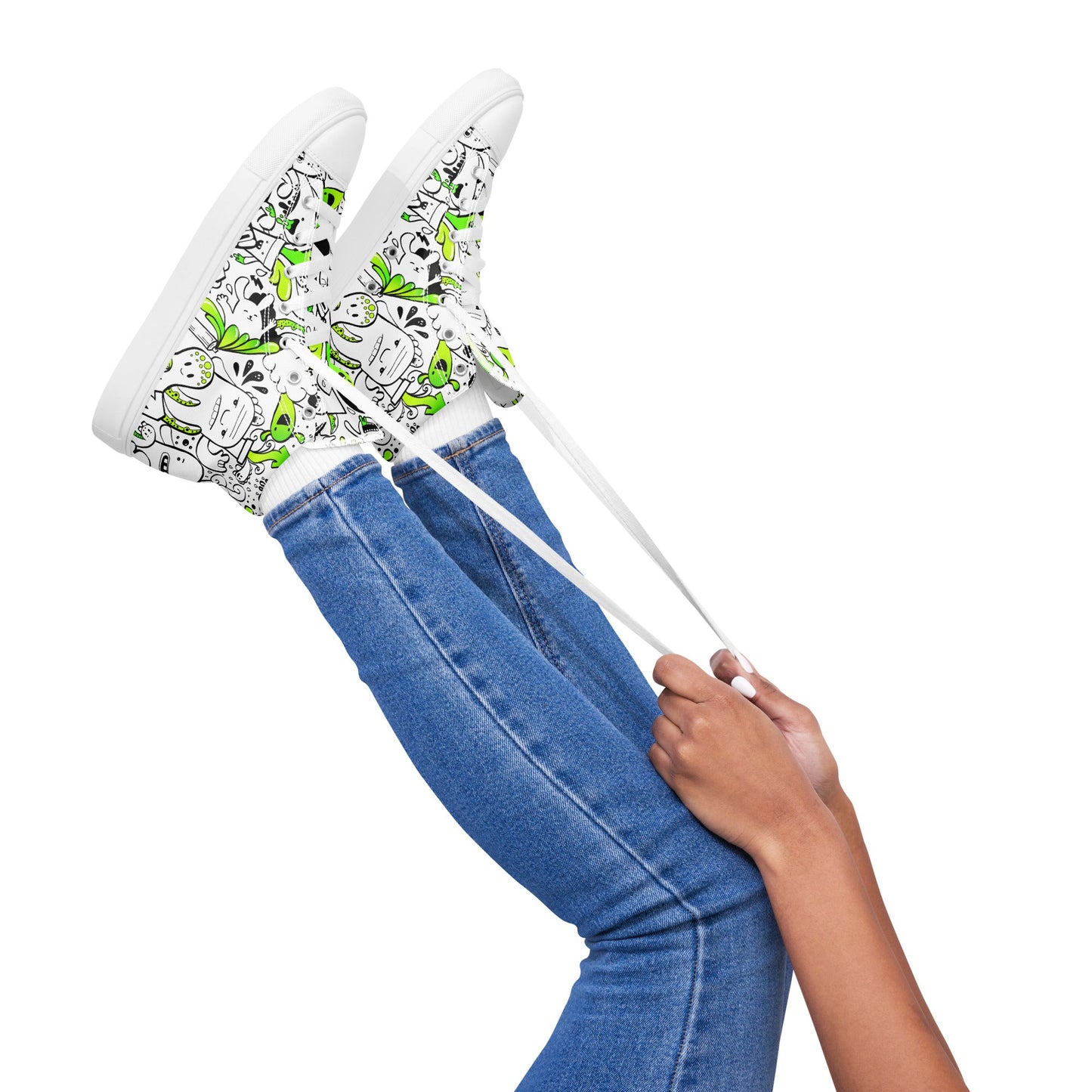 Women’s high top canvas shoes - Doodles - LucyKay store