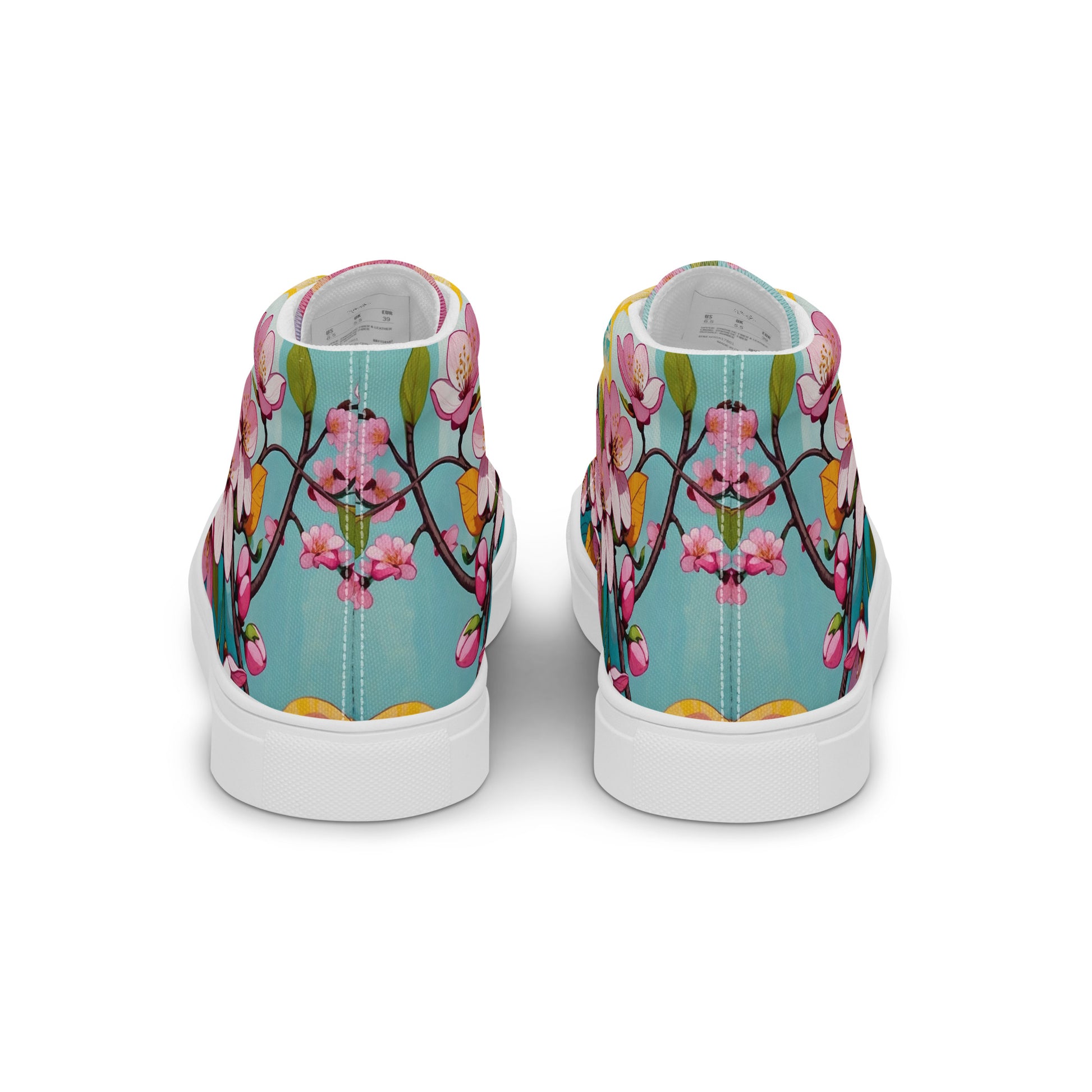Women’s Floral High Top Sneakers – Colorful Canvas Streetwear Shoes - LucyKay store