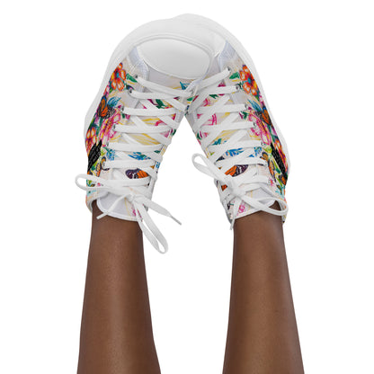 Women's Floral Butterfly High - Top Canvas Sneakers | Colorful Artistic Shoes - LucyKay store