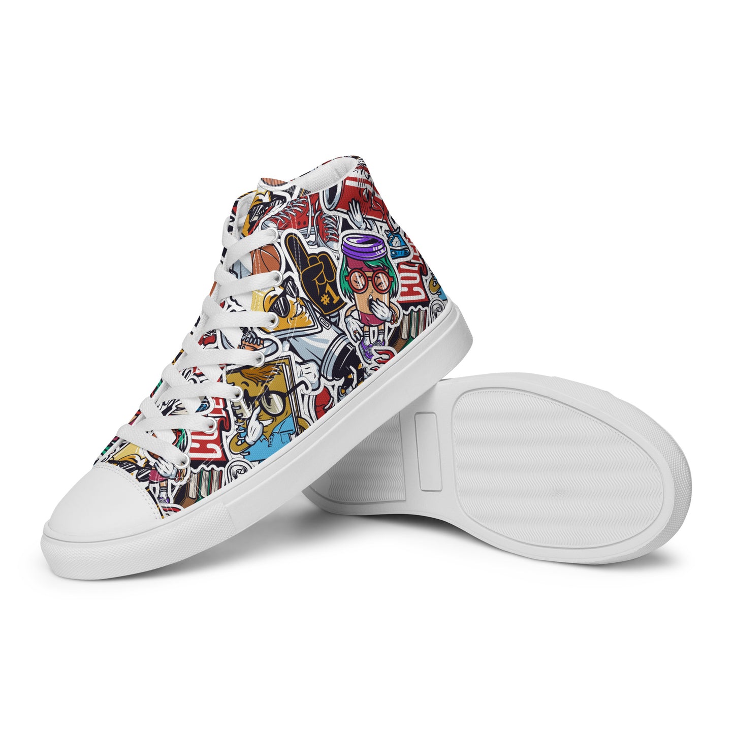 Funky College Graffiti Print High Tops - LucyKay store