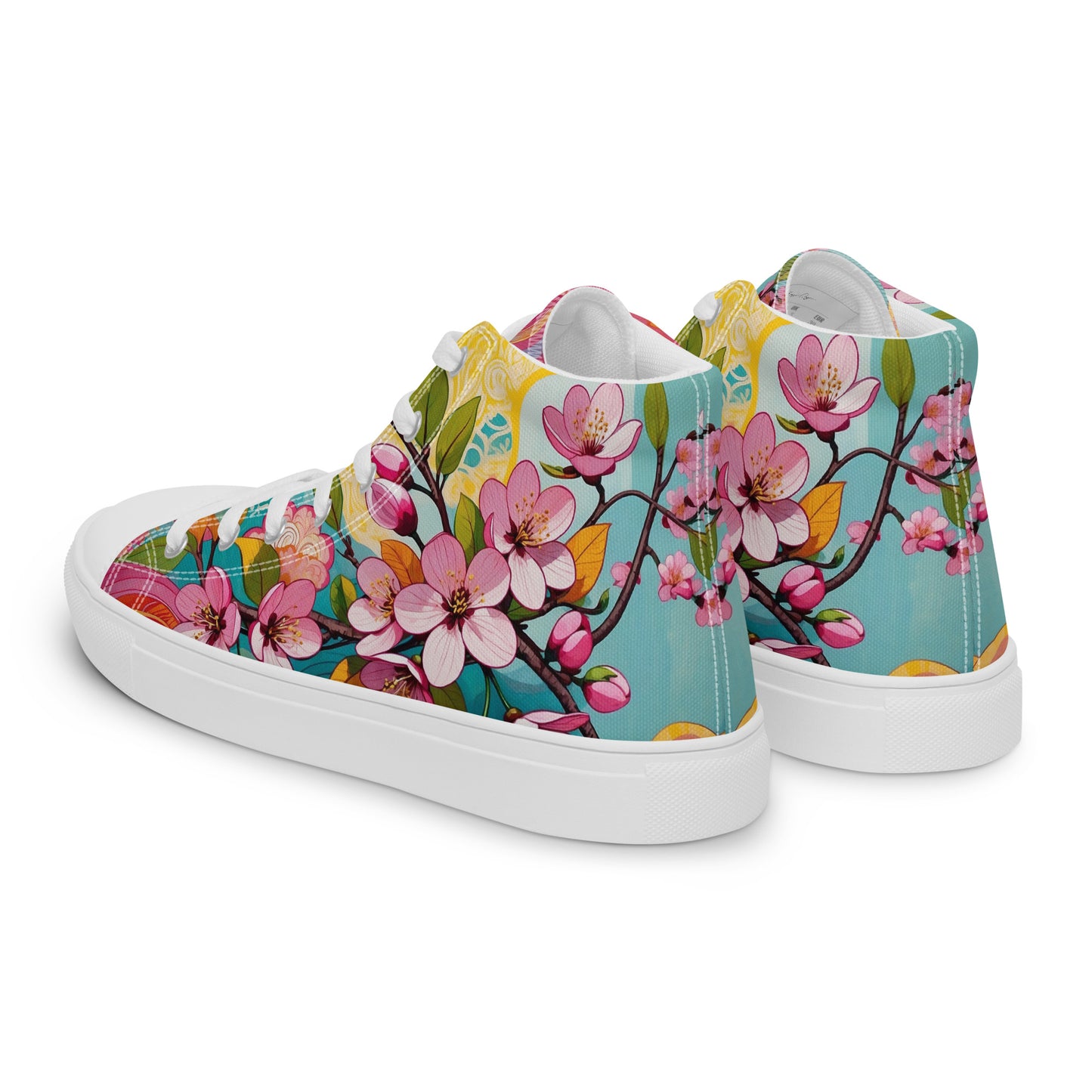 Women’s Floral High Top Sneakers – Colorful Canvas Streetwear Shoes - LucyKay store