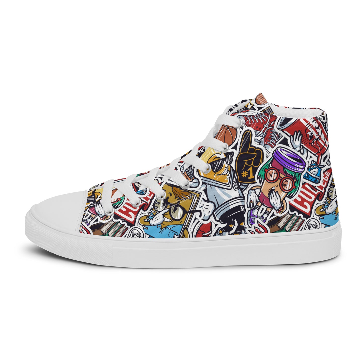 Funky College Graffiti Print High Tops - LucyKay store