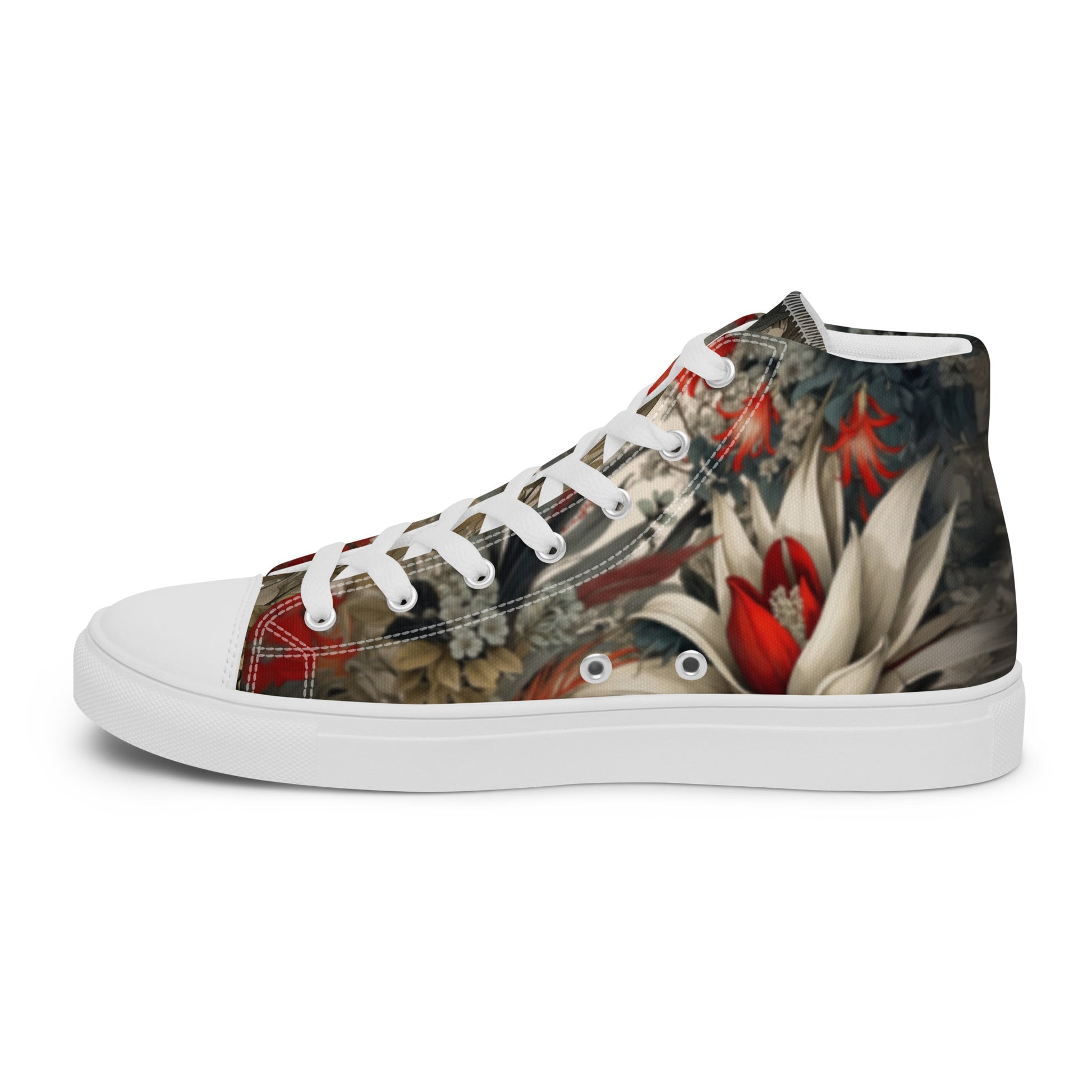 Women's Floral High - Top Canvas Sneakers | Comfortable Artistic Shoes - LucyKay store