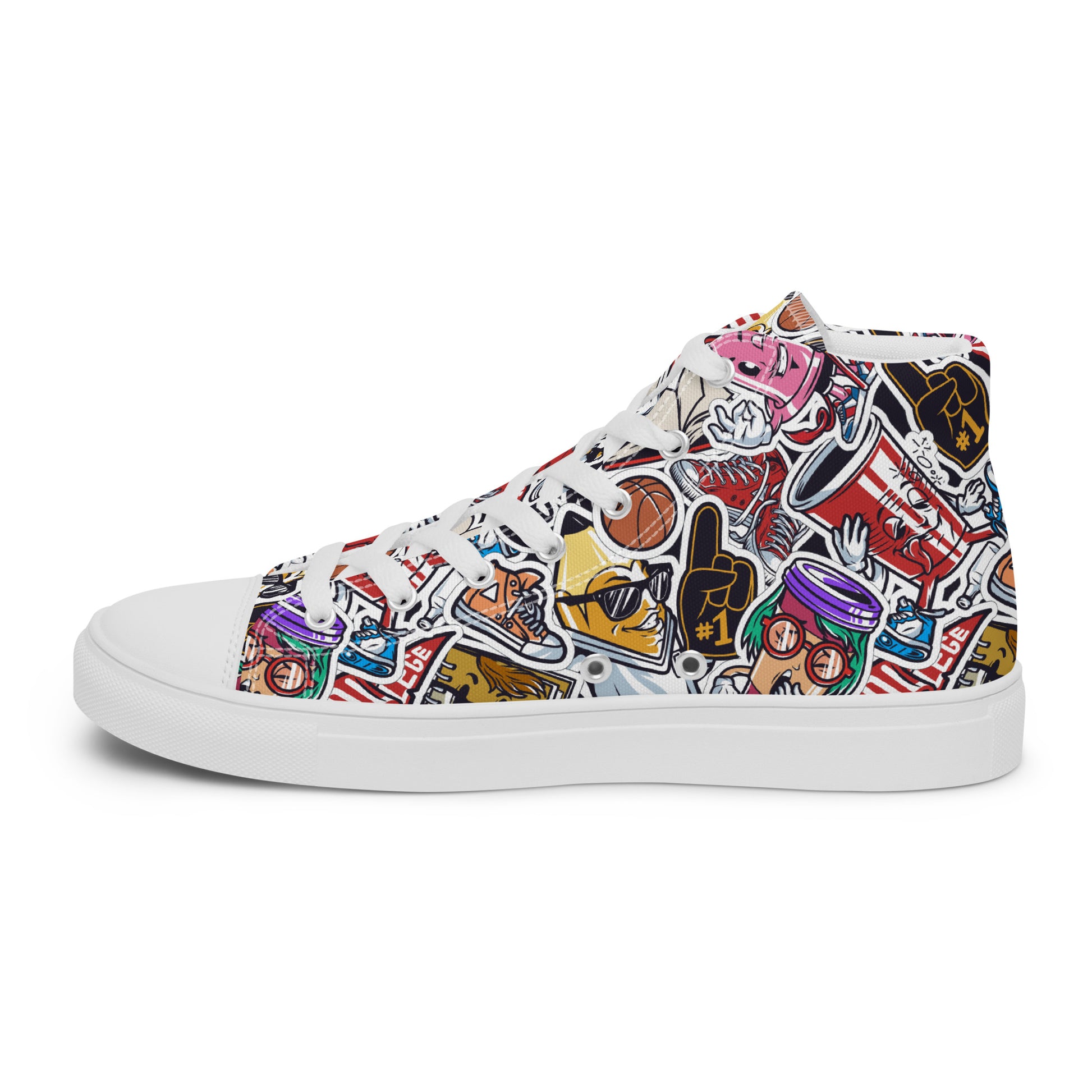 Funky College Graffiti Print High Tops - LucyKay store