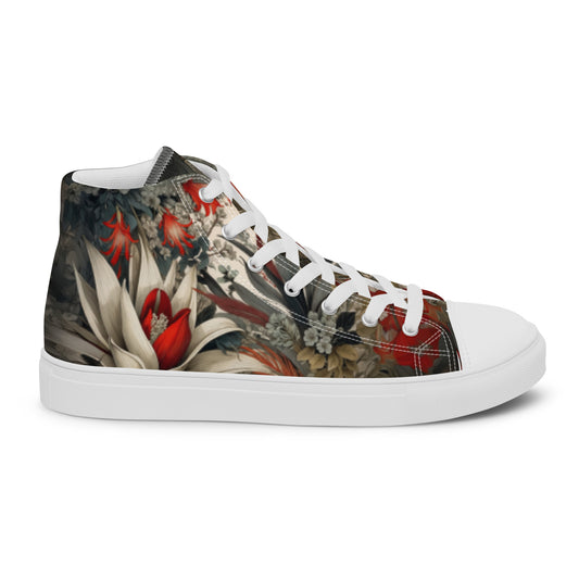 Women's Floral High - Top Canvas Sneakers | Comfortable Artistic Shoes - LucyKay store