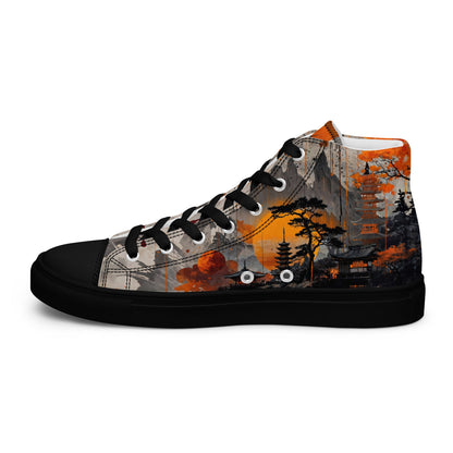 Zen Horizon High - Top Canvas Sneakers – Japanese Art - Inspired Footwear - LucyKay store