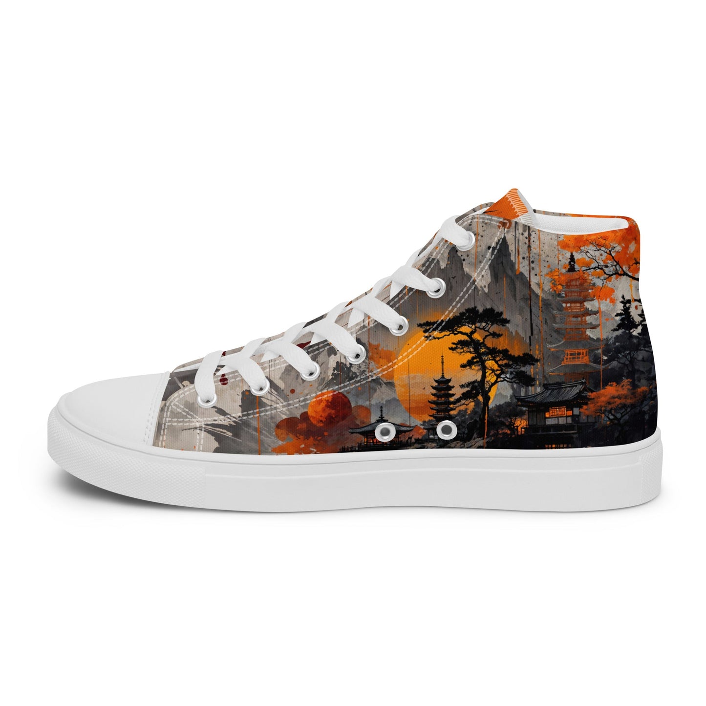 Zen Horizon High - Top Canvas Sneakers – Japanese Art - Inspired Footwear - LucyKay store