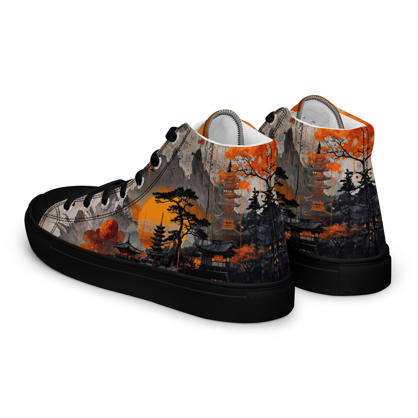 Zen Horizon High - Top Canvas Sneakers – Japanese Art - Inspired Footwear - LucyKay store