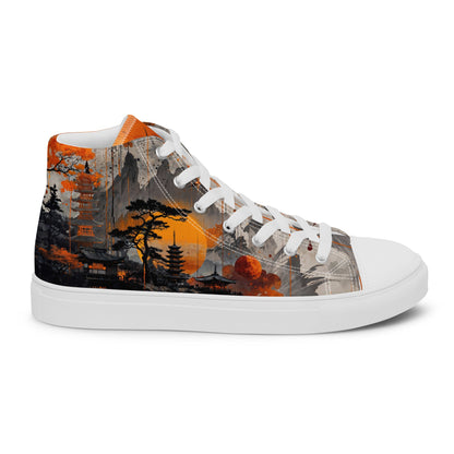 Zen Horizon High - Top Canvas Sneakers – Japanese Art - Inspired Footwear - LucyKay store