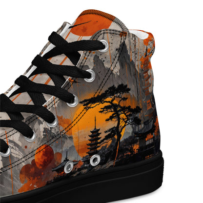 Zen Horizon High - Top Canvas Sneakers – Japanese Art - Inspired Footwear - LucyKay store