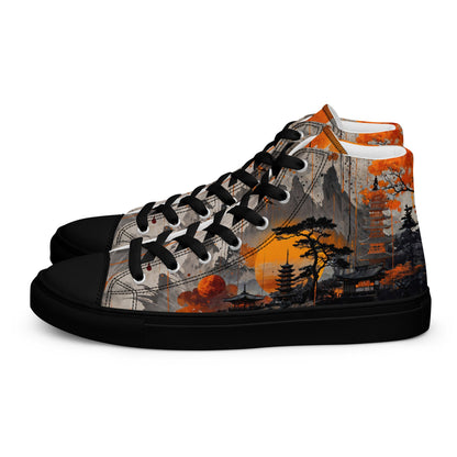 Zen Horizon High - Top Canvas Sneakers – Japanese Art - Inspired Footwear - LucyKay store