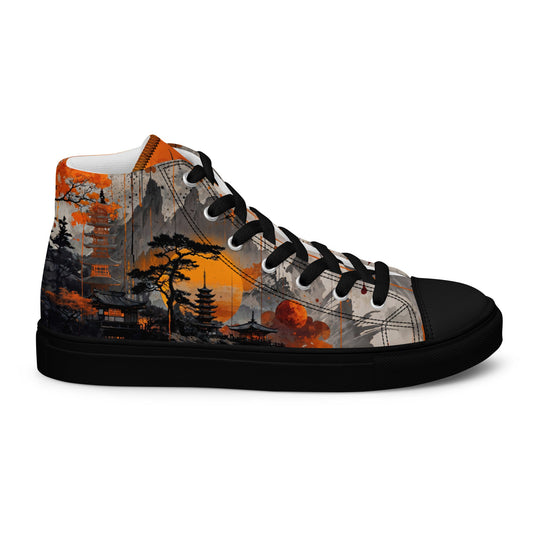 Zen Horizon High - Top Canvas Sneakers – Japanese Art - Inspired Footwear - LucyKay store