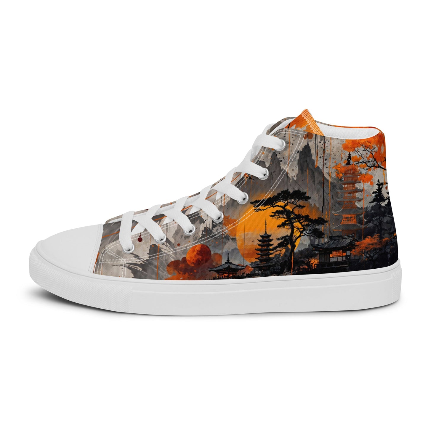 Zen Horizon High - Top Canvas Sneakers – Japanese Art - Inspired Footwear - LucyKay store