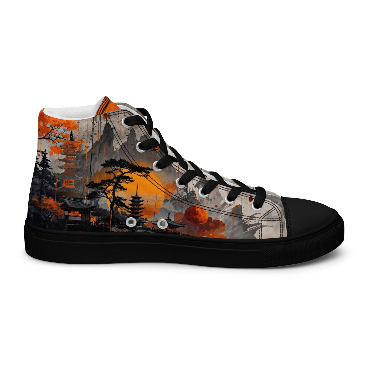 Zen Horizon High - Top Canvas Sneakers – Japanese Art - Inspired Footwear - LucyKay store
