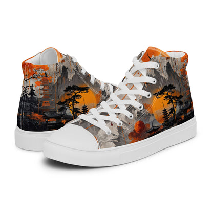 Zen Horizon High - Top Canvas Sneakers – Japanese Art - Inspired Footwear - LucyKay store