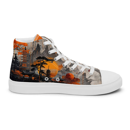 Zen Horizon High - Top Canvas Sneakers – Japanese Art - Inspired Footwear - LucyKay store