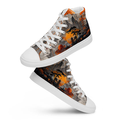 Zen Horizon High - Top Canvas Sneakers – Japanese Art - Inspired Footwear - LucyKay store