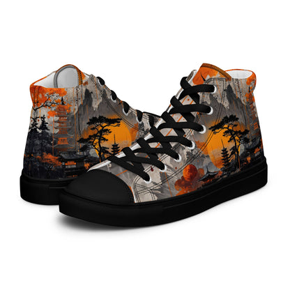Zen Horizon High - Top Canvas Sneakers – Japanese Art - Inspired Footwear - LucyKay store