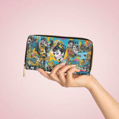 Zipper Wallet - Audrey Hepburn Portait Graffiti Pop Art - LucyKay store