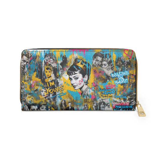 Zipper Wallet - Audrey Hepburn Portait Graffiti Pop Art - LucyKay store